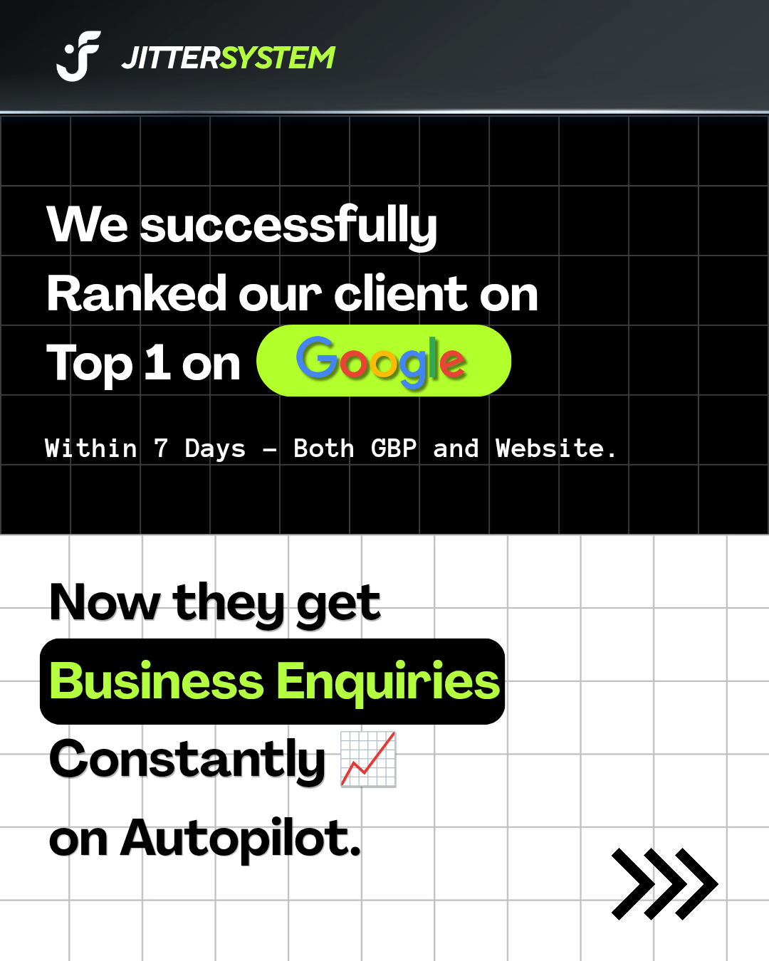 Scorpio Tattoo Studio ranked Top 1 on Google within 7 days, both GBP and website
