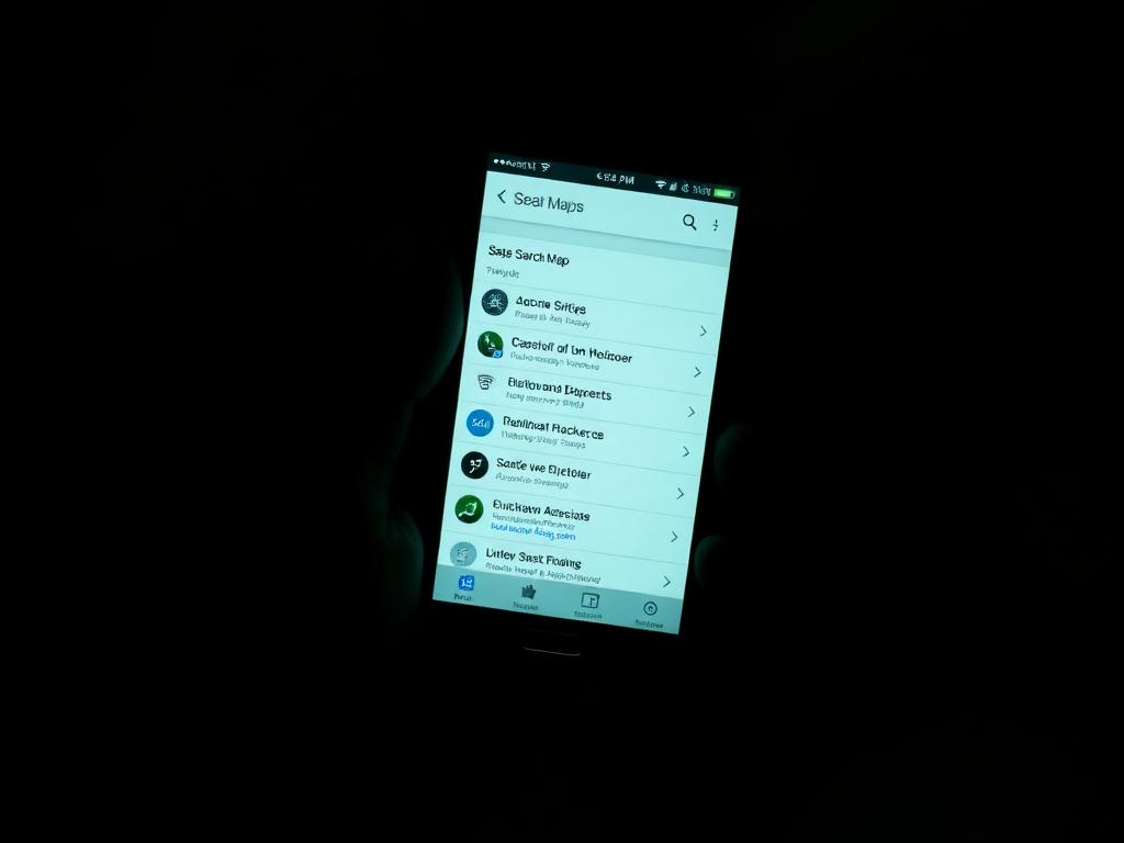 Person tapping a local map search result on their phone