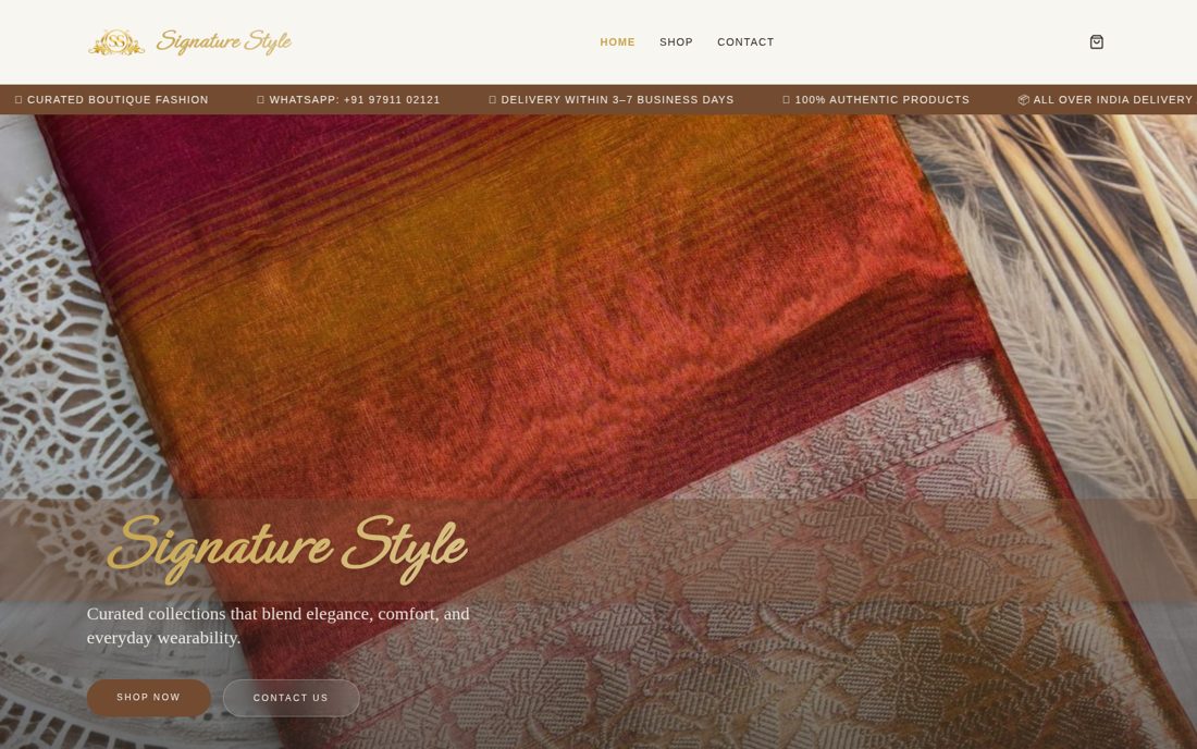Signature Style website built by JitterSystem